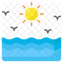 Sea Sunshine Sunset Icon