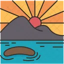 Sea Mountain Island Icon