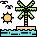 Sea Beach Palm Tree Icon