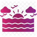 Sea Dusk Ocean Icon