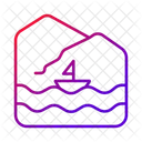 Sea Mountain Nature Icon