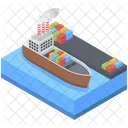 Mariine Shipment Cargo Freight Icon
