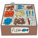 Seafood Stall Fishmonger Stall Sell 아이콘