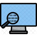 Binary Code Magnifying Icon