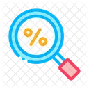 Percent Search Signs Icon
