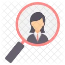 Search Female Employee  Icon