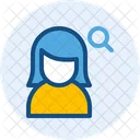 Search Female User  Icon