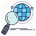 Global Globe Magnifier Icon
