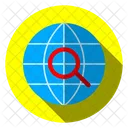 Magnifying Glass And Globe Symbol Icon