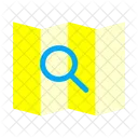 Map And Magnifying Glass Icon