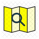 Map And Magnifying Glass Icon