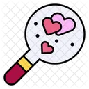 Search Love Magnifying Glass Icon