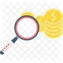 Search Money Coin Magnifier Icon