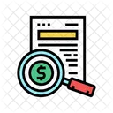 Search Money Document Finance Document Research Icon