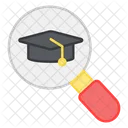 Search Mortarboard Magnify Mortarboard E Learning Icon