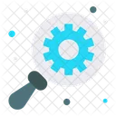 Find Gear Magnifying Glass Icon