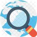 Searching Globe Magnifier Icon