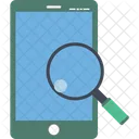 Search Data Mobile Data Mobile With Magnifier Icon