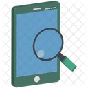 Search Data Mobile Data Mobile And Magnifying Icon