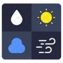 Seasons Rainy Summer Icon