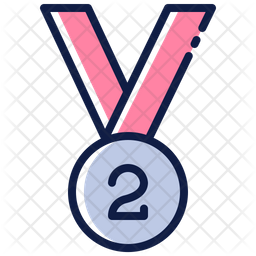 Second Place Medal Icon Download In Colored Outline Style