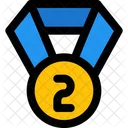 Second Rank Medal Second Rank Badge Icon