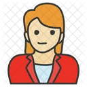 Female Office Employee Secretary Office Assistant Icon