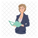 Secretary Working Office File Office Girl Icon