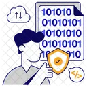 Secure Binary Data Secure Binary Code Binary Data Access Icon