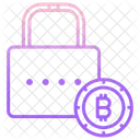 Lock Bitcoin Secure Bitcoin Protected Bitcoin Icon