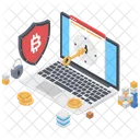 Secure Bitcoin Network Blockchain Btc Icon