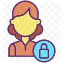 Secure Business Account Lock Account Businesswoman Icon