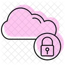Secure Cloud Color Shadow Thinline Icon Symbol