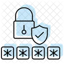 Secure Code Color Shadow Thinline Icon 아이콘