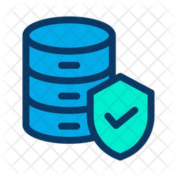 Secure Database Icon - Download in Colored Outline Style