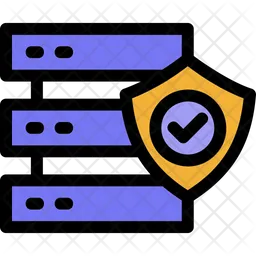 Secure database Icon - Download in Colored Outline Style