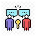 Secure Discussion People Secure Chat Icon