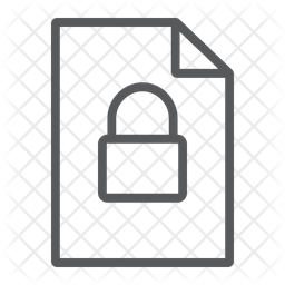 Secure File Icon - Download in Line Style