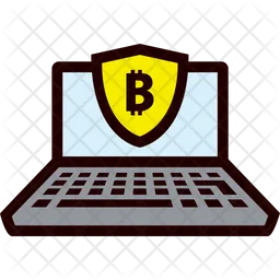 Secure Laptop - Bitcoin  Icon