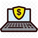 Secure Laptop - Dollar  Icon