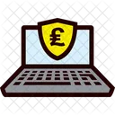 Secure Laptop - Pound  Icon