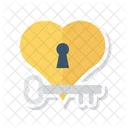 Heart Key Lock Icon