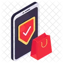 Secure Mobile Shopping  Icon