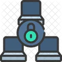 Secure Network Of Laptops  Icon