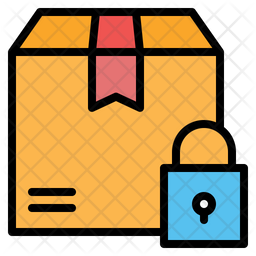 Secure Parcel Icon - Download in Colored Outline Style