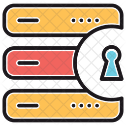 Secure Server Icon - Download in Colored Outline Style