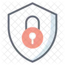Secured Shield Padlock Firewall Icon
