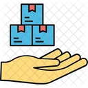 Secure Shipping Hand With Package Business Icon