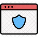 Webpage Browser Shield Icon