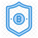 Securite Argent Bitcoin Crypto Monnaie Bitcoin Securise Bitcoin Protege Icône